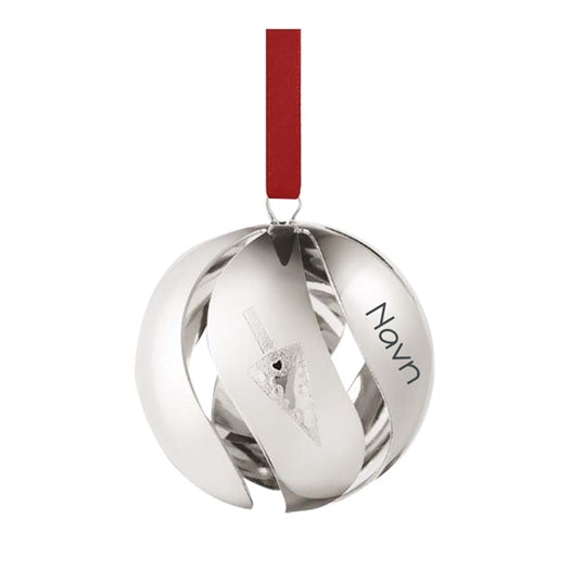 Georg Jensen julekugle 2022 i palladium med graveret navn