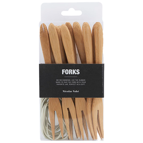 Nicolas Vahe Bambusgaffel W. White Rubberband (12 stk)