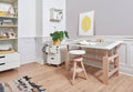 Justerbart skrivebord med stel i bøgetræ 140 cm