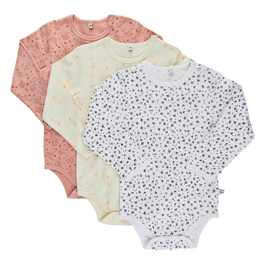 1 STK body med lange ærmer - Rosa/Lavendel VÆLG STØRRELSE