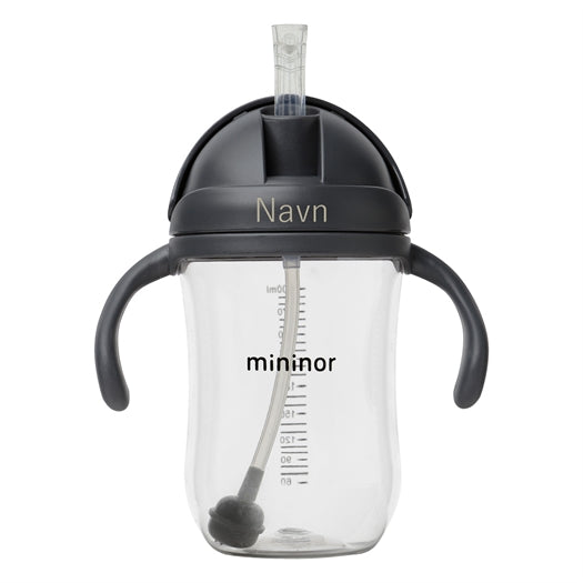 Tritan sugerørskop - Large Sort - Mininor  - MED NAVN