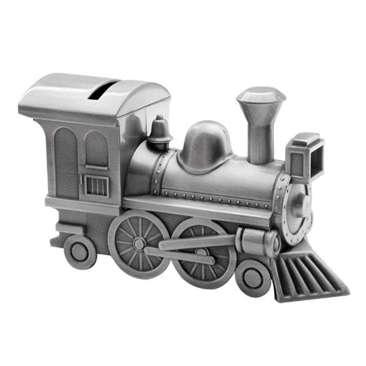 Lokomotiv med graveret navn og dato