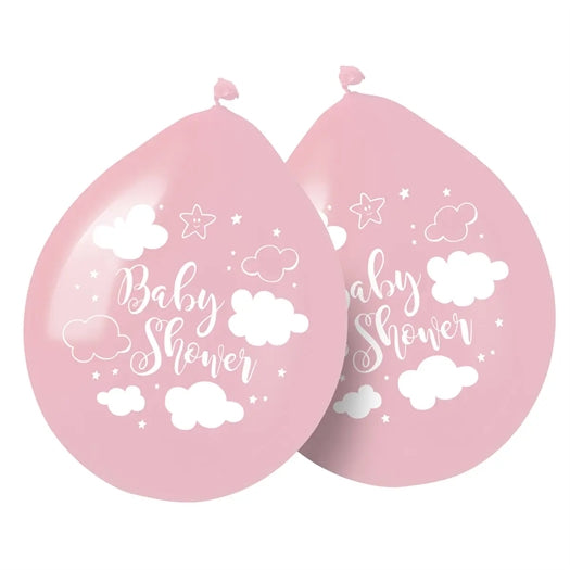 Pink Baby Shower Girl Balloner 30cm - 8 stykker