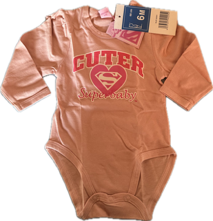 Superbaby bodystocking, lange ærmer, lyserød