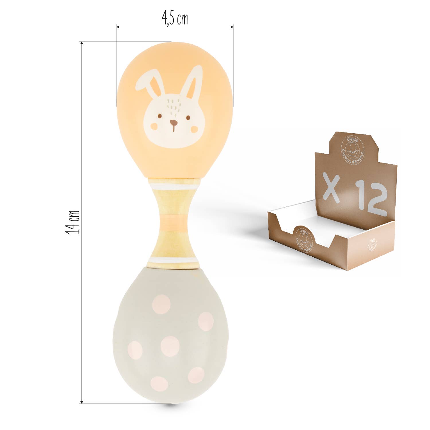 DOBBELT MARACAS med dyr motiv