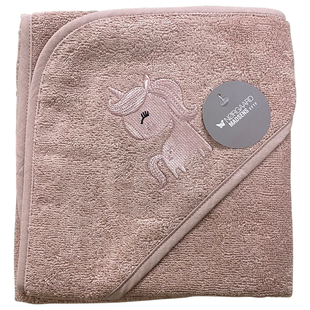 Badeslag i mauve med unicorn hest 100x100 cm - Nørgaard Madsen