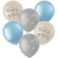 Latex Balloner - Blomstrende Baby Boy - 33 cm - 6 stk