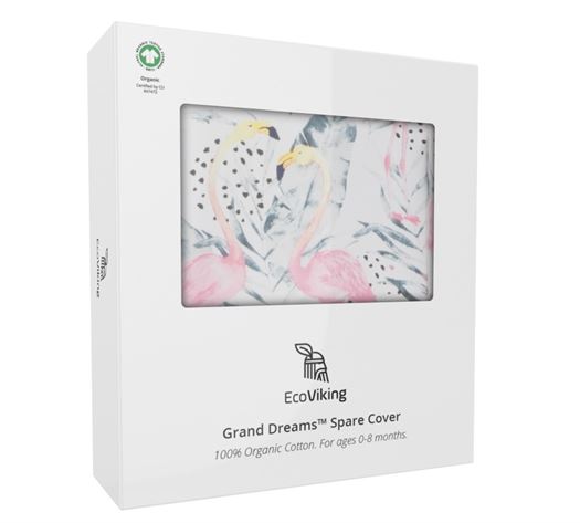 Cover til Babynest, Flamingo Dreams GOTS økologisk - EcoViking