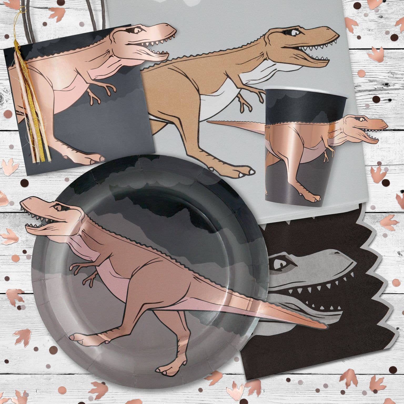 Dinosaur 3D Papirfesttallerkener med pop-out, 8 stk. pr. pakke