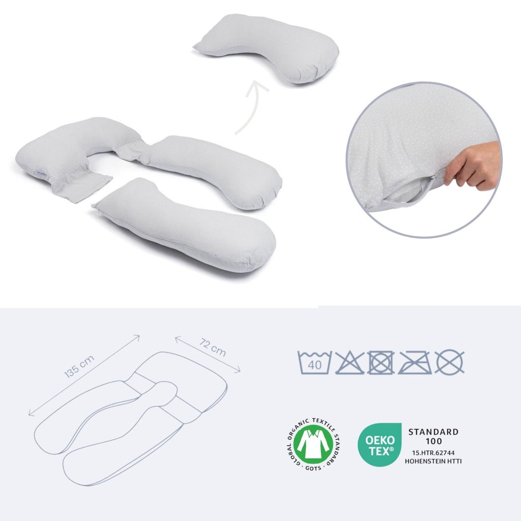 Doomoo Gravidkudde Maxi - Prickar Grå - Ny model