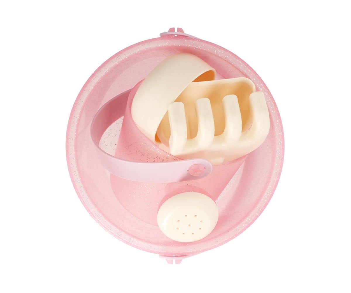 Glitter spand og strandlegesæt med vandkande