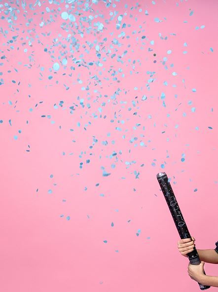 Konfettirør, Gender Reveal - Lyseblå