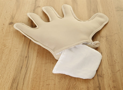 Tryghedshånd - Kulde/varmelindring - 30 cm stor puttehånd - Tyngdeprodukt med flere funktioner