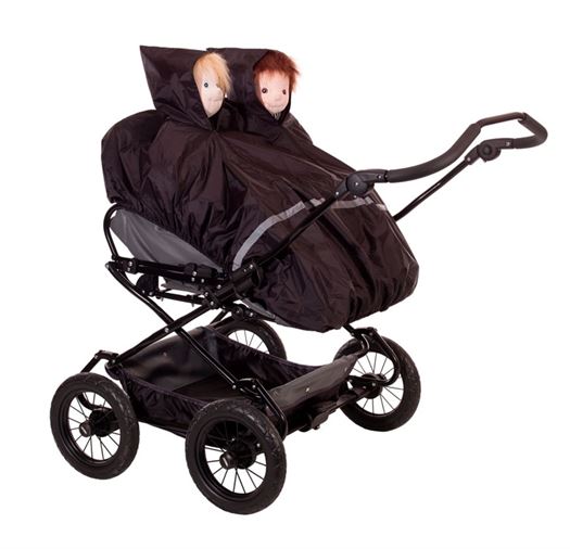 Regnslag med hætter til 2 børn - til Klapvogn