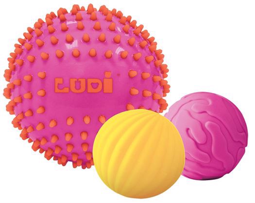 Sansebolde m. Struktur, Pink, 3 stk - Ludi