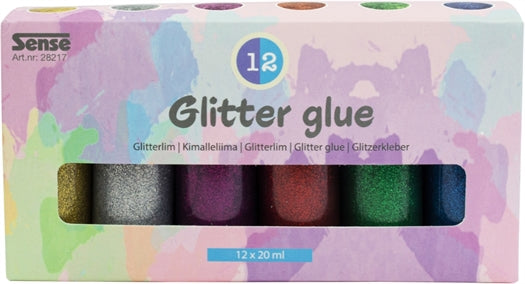 Sense - Glitterlim flasker 12 stk. – skab magi i dine kreative projekter