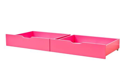 Skuffesæt på hjul, til junior og etagesenge på 160 cm, Pink - Hoppekids