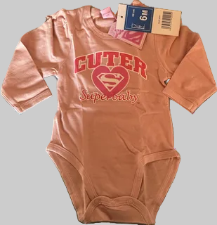 Superbaby bodystocking, lange ærmer, lyserød