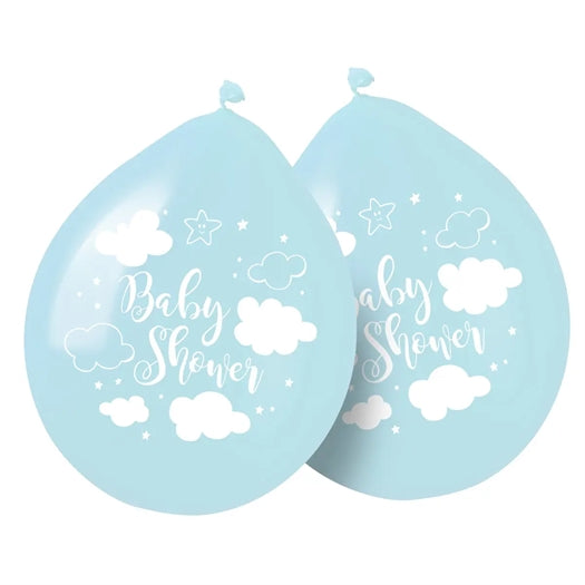 Blå Baby Shower Boy Balloner 30cm - 8 stykker