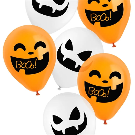 Latex balloner Halloween - BooO! - 23 cm - 6 stk
