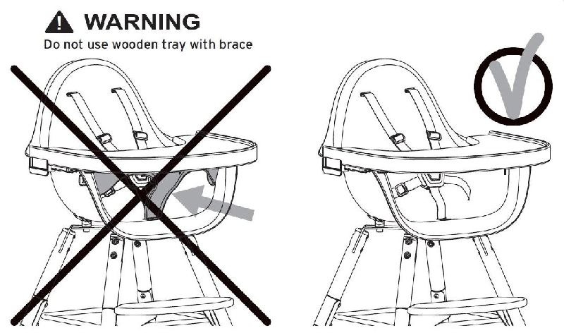 Bord i træ til EVOLU 2 højstol, Natur