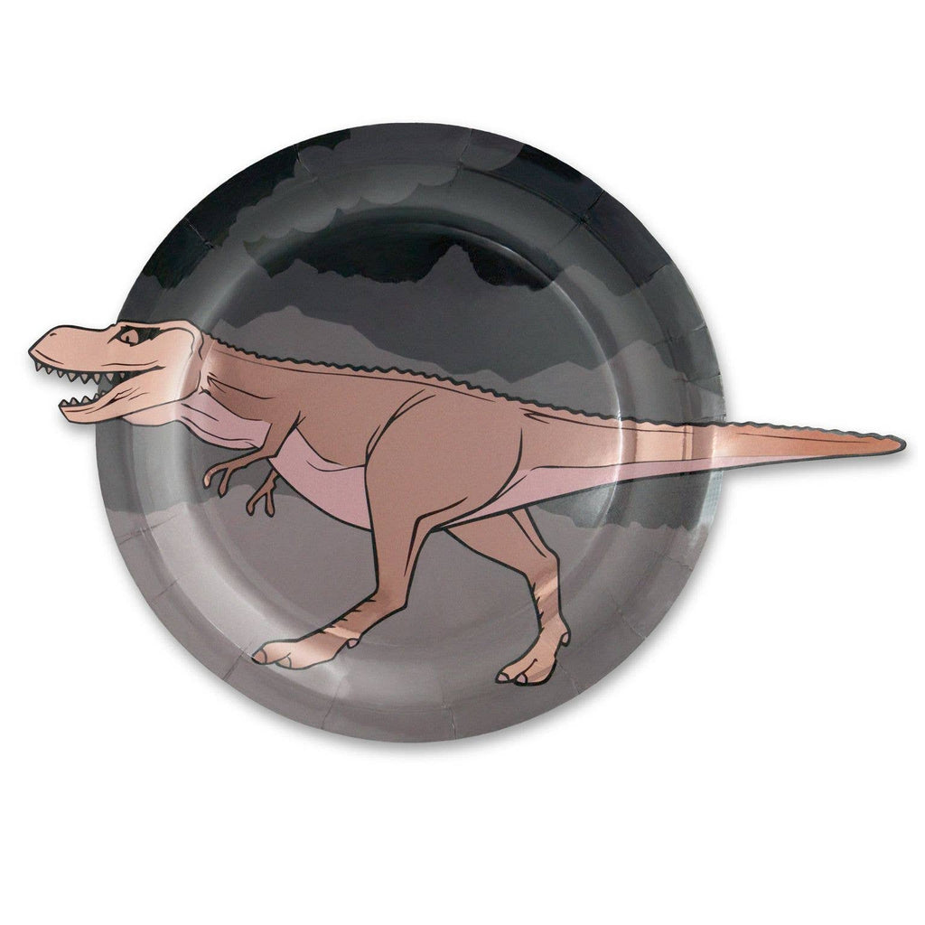 Dinosaur 3D Papirfesttallerkener med pop-out, 8 stk. pr. pakke