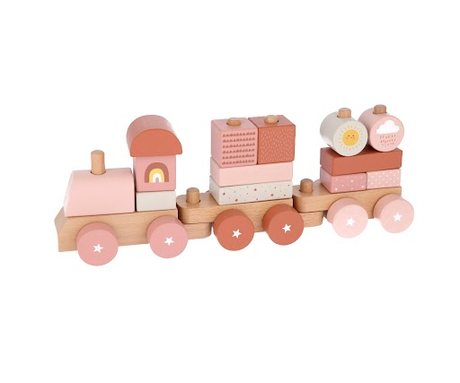 Sunset krybbens tog med stableklodser