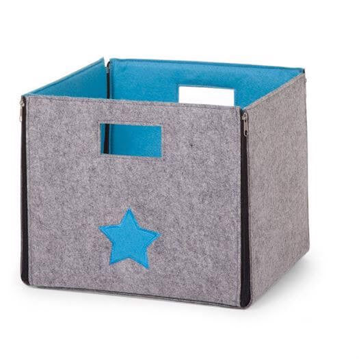 Foldbar box i filt, Turkis - Childhome