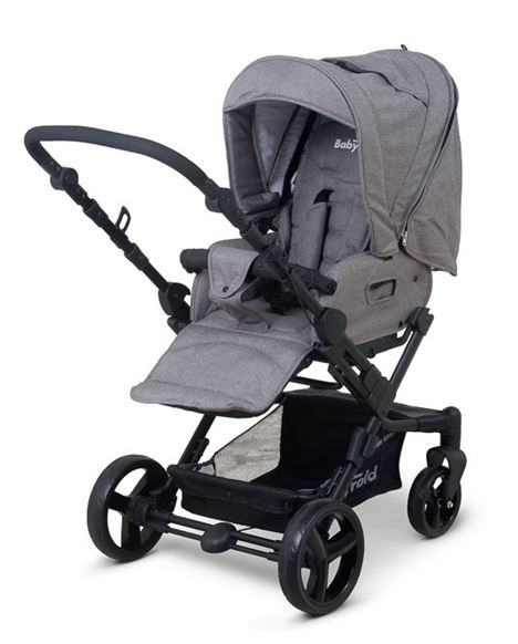 Klapvogn, Berlin Grå Denim - Babytrold