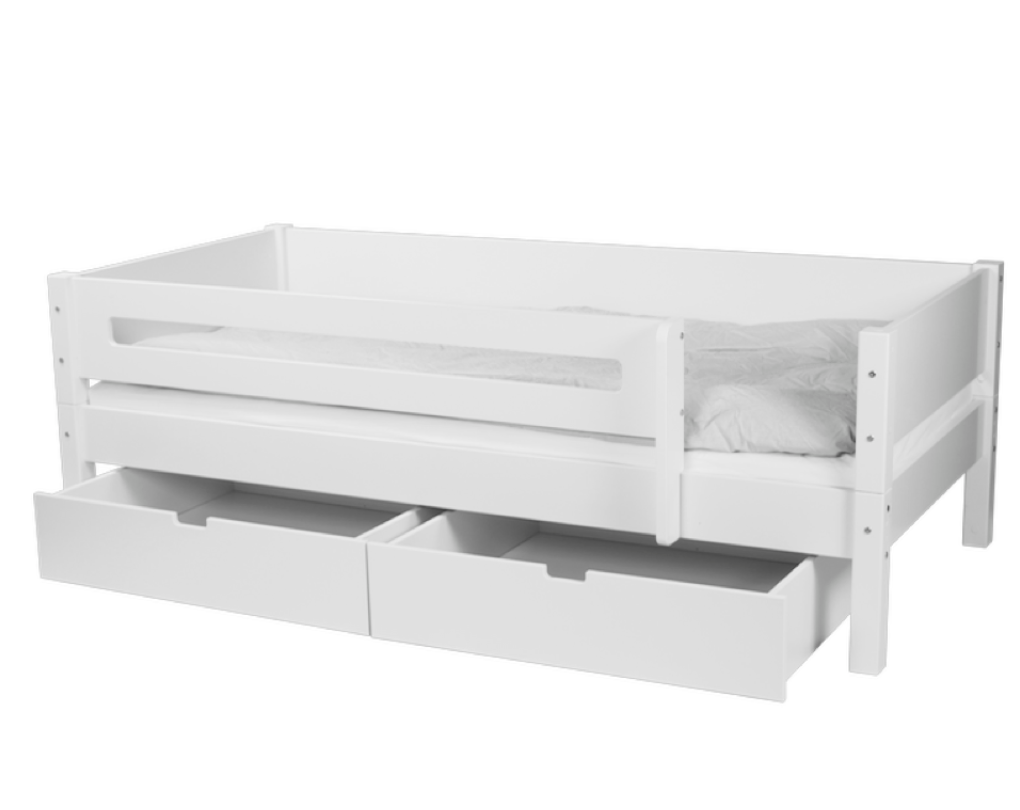 Mimer Enkeltseng med design sengehest og skuffer - 160 cm