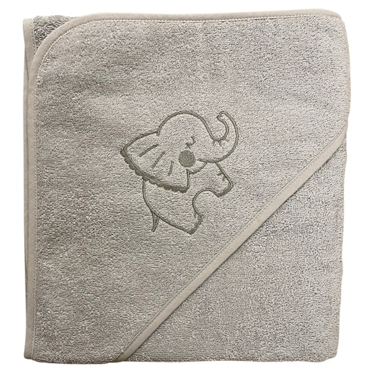 Badeslag m/elefant lysgrå str. 100x100 cm - Nørgaard Madsens