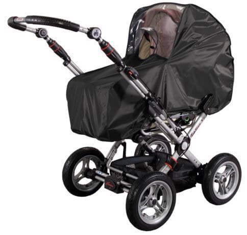 Regnslag til barnevogn Universalt, Sort