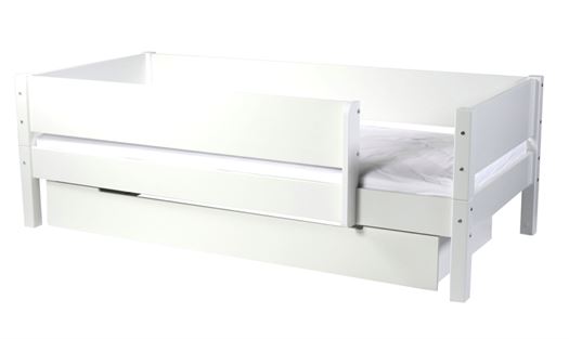 Seng med sengehest og skuffe, Max 200 cm Snow white hvid - Manis-h
