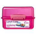 Sistema Snack To Go kvadratisk box pink plast i to dele helfarvet