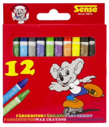 🎨 SENSE – Bløde voksfarver, 12 stk.