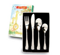 Børnebestik med Zoo i Rustfrit bestik, med navn