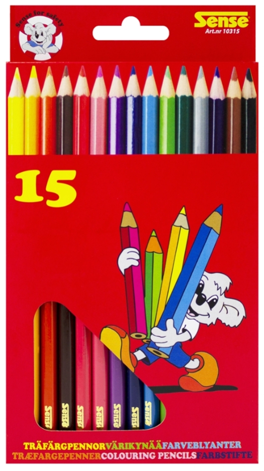 🖍️ SENSE Træfarveblyanter – 15 stk.