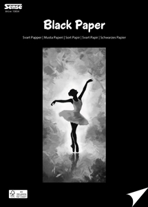 🖤 SENSE - Sort Papir 30 ark FSC® – Kreativ kontrast i høj kvalitet ✨