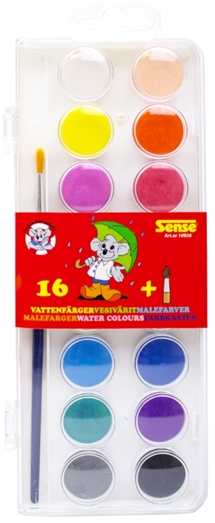 🎨 SENSE - Akvarel 16 stk. med pensel – Kreativitet i farver💧✨