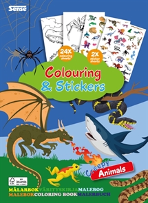 👻 SENSE - Malebog – Uhyggelige Dyr med Stickers FSC® 🦈🐍🎨