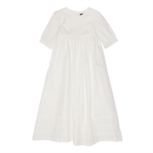 Dåbskjole, enkel fin unisex naturhvid (ivory) dåbskjole i 100% bomuld 