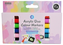 🎨✨ SENSE - Akrylblyanter dobbeltfarver – 6 stk. til uendelig kreativitet✨🎨