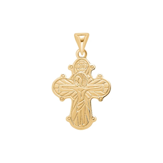 Forg. sølvdagmarkors m/fadervor 24mm - Forgyldning - 18 karat