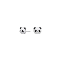 Sølvørestikker panda m/emalje