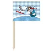 Fødsel Boy Party Pickers Stork - 50 stk.