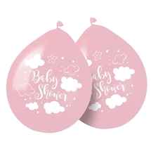 Pink Baby Shower Girl Balloner 30cm - 8 stykker
