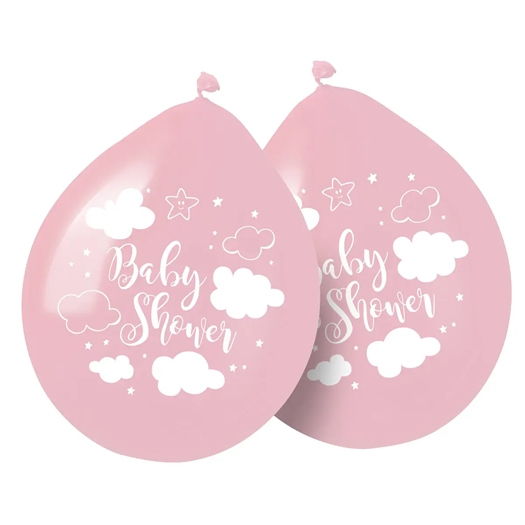 Pink Baby Shower Girl Balloner 30cm - 8 stykker