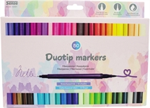 🎨✨ Duotip Markers – 50 farver til uendelig kreativitet✨🎨