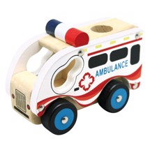 Ambulance i træ - Bino Toys