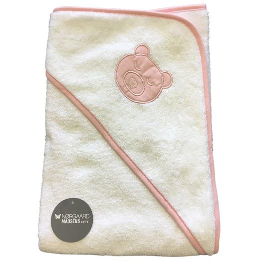 Badeslag, hvid med lyserød kant - Nørgaard Madsen